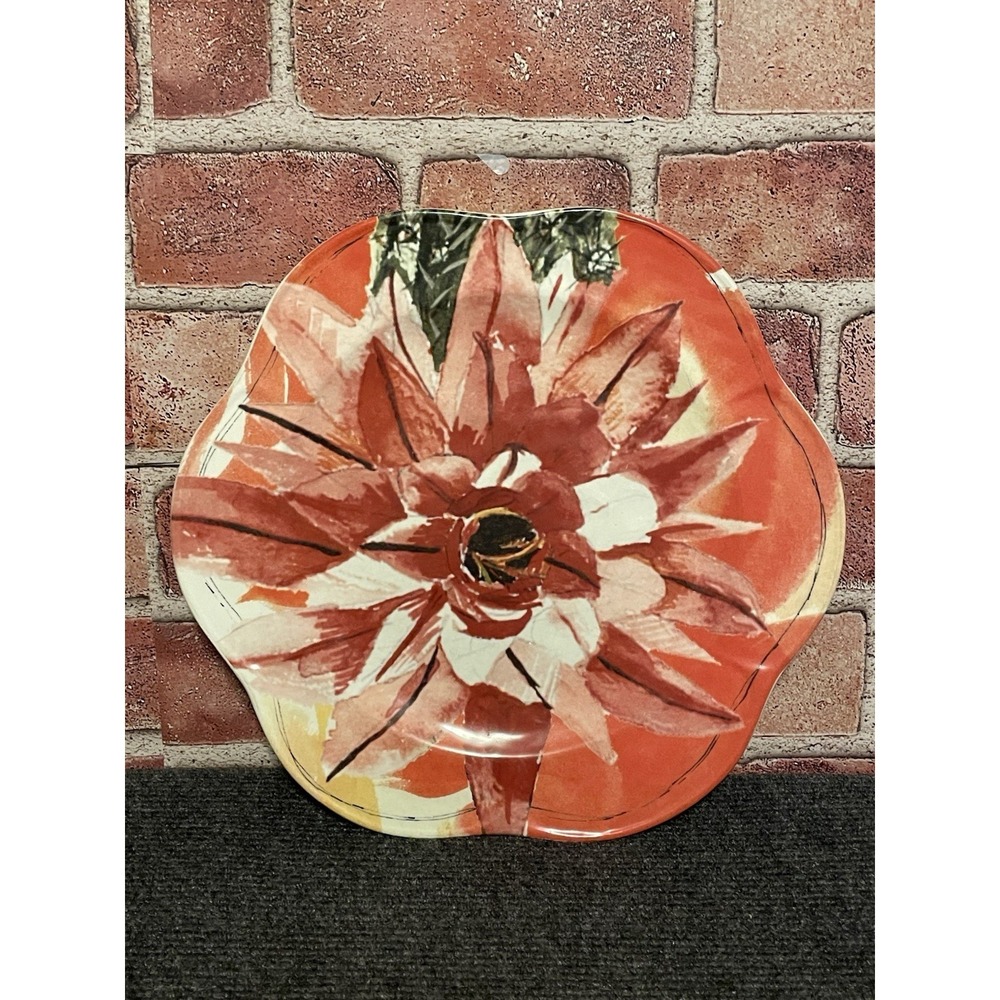 Anthropologie TURN YOUR FACE TO THE SUN 11"D Dinner Plate‎ Pointsetta
